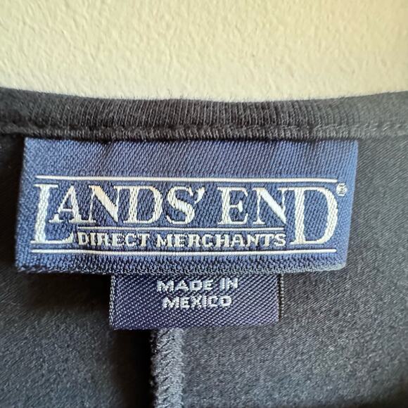 Lands' End Women's M 10-12 Black T Shirt Dress Casual Lagenlook Minimalist Basic - Picture 6 of 8